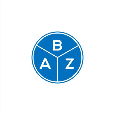 BAZ harf logosu tasarımı. BAZ başharflerinin baş harfleri logo konsepti. Siyah arkaplanda BAZ harf tasarımı.