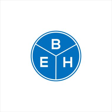 BEH harf logosu tasarımı. BEH başharflerinin baş harfleri logo konsepti. Siyah arkaplanda BEH harf tasarımı.