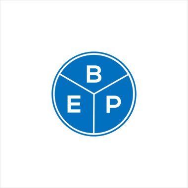BEP harf logosu tasarımı. BEP başharflerinin baş harfleri logo konsepti. Siyah arkaplanda BEP harf tasarımı.
