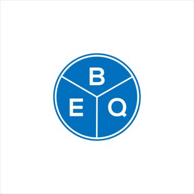 BEQ harf logosu tasarımı. BEQ başharflerinin baş harfleri logo konsepti. Siyah arkaplanda BEQ harf tasarımı.