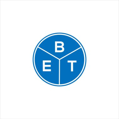 BET harfi logo tasarımı. BET başharflerinin baş harfleri logo konsepti. Siyah arkaplanda BET harf tasarımı.