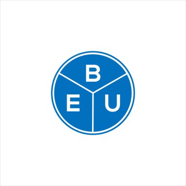 BEU harf logosu tasarımı. BEU monogram harflerin baş harfleri logo kavramı. Siyah arkaplanda BEU harf tasarımı.