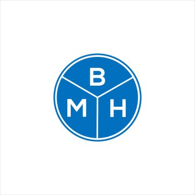 BMH harf logosu tasarımı. BMH monogram harflerin baş harflerinin logosu. Siyah arkaplanda BMH harf tasarımı.