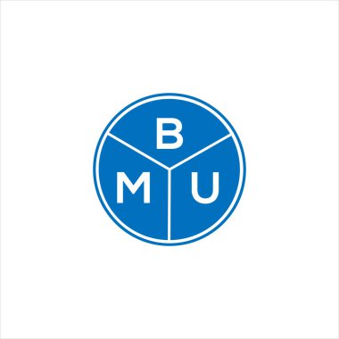 BMU mektup logosu tasarımı. BMU monogram harflerin baş harfleri logo kavramı. Siyah arkaplanda BMU harf tasarımı.