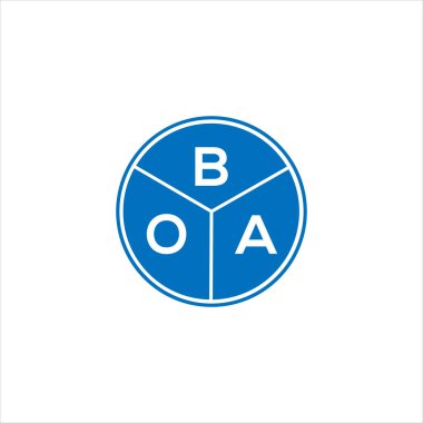 BOA mektup logosu tasarımı. BOA baş harfleri logo konsepti. Siyah arkaplanda BOA harf tasarımı.