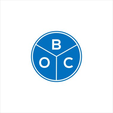 BOC mektup logosu tasarımı. BOC baş harfleri logo konsepti. Siyah arkaplanda BOC harf tasarımı.