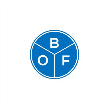 BOF mektup logosu tasarımı. BOF başharflerinin baş harfleri logo konsepti. Siyah arkaplanda BOF harf tasarımı.