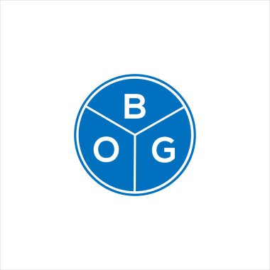 BOG mektup logosu tasarımı. BOG başharflerinin baş harfleri logo konsepti. Siyah arkaplanda BOG harf tasarımı.
