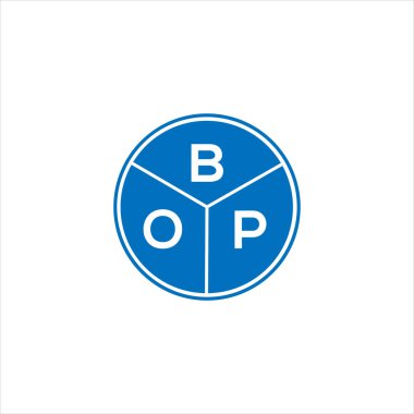 BOP mektup logosu tasarımı. BOP monogram harflerin baş harfleri logo kavramı. Siyah arkaplanda BOP harf tasarımı.