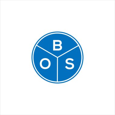 BOS harfi logo tasarımı. BOS başharflerinin baş harfleri logo konsepti. Siyah arkaplanda BOS harf tasarımı.