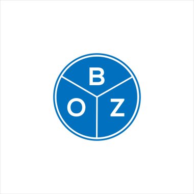BOZ harf logosu tasarımı. BOZ başharflerinin baş harfleri logo konsepti. Siyah arkaplanda BOZ harf tasarımı.