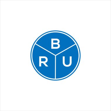 BRU mektup logosu tasarımı. BRU başharflerinin baş harfleri logo konsepti. Siyah arkaplanda BRU harf tasarımı.