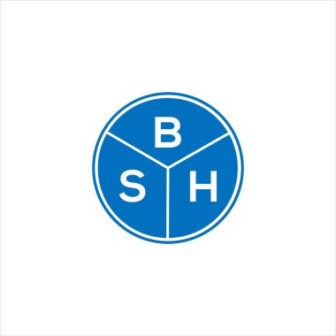 BSH harf logosu tasarımı. BSH monogram harflerin baş harfleri logo kavramı. Siyah arkaplanda BSH harf tasarımı.