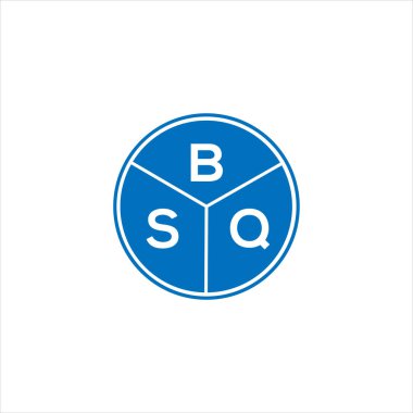 BSQ harfli logo tasarımı. BSQ monogram harflerin baş harfleri logo kavramı. Siyah arkaplanda BSQ harf tasarımı.
