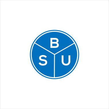 BSU mektup logosu tasarımı. BSU monogram harflerin baş harfleri logo kavramı. Siyah arkaplanda BSU harf tasarımı.
