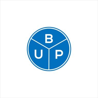 BUP harf logosu tasarımı. BUP monogram harflerin baş harfleri logo kavramı. Siyah arkaplanda BUP harf tasarımı.
