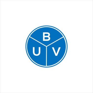 BUV harf logosu tasarımı. BUV başharflerinin baş harfleri logo konsepti. Siyah arkaplanda BUV harf tasarımı.