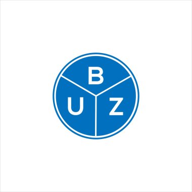 BUZ harf logosu tasarımı. BUZ başharflerinin baş harfleri logo konsepti. Siyah arkaplanda BUZ harf tasarımı.