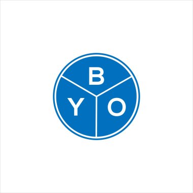 BYO harf logosu tasarımı. BYO başharflerinin baş harfleri logo konsepti. Siyah arkaplanda BYO harf tasarımı.