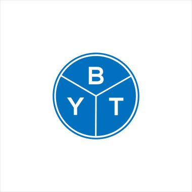 BYT harf logosu tasarımı. BYT monogram harflerin baş harfleri logo kavramı. Siyah arkaplanda BYT harf tasarımı.