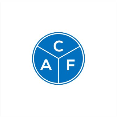 CAF harf logosu tasarımı. CAF monogram harflerin baş harfleri logo kavramı. Siyah arkaplanda CAF harf tasarımı.
