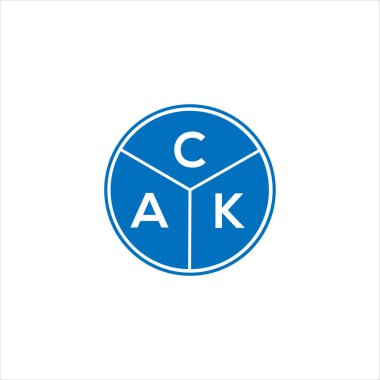 CAK harf logosu tasarımı. CAK monogram harflerin baş harfleri logo kavramı. Siyah arkaplanda CAK harf tasarımı.