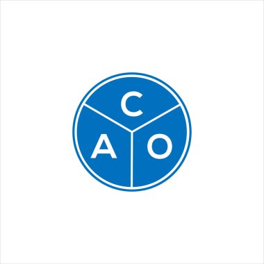 CAO harf logosu tasarımı. CAO monogram harflerin baş harfleri logo kavramı. CAO harf dizaynı siyah arkaplan.