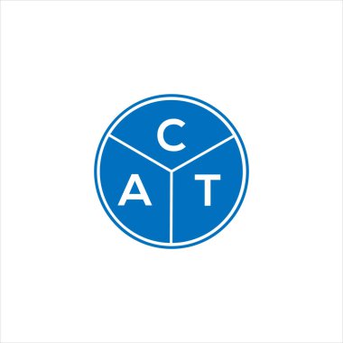 Kedi harfi logosu tasarımı. CAT başharflerinin baş harfleri logo konsepti. Siyah arkaplanda CAT harf tasarımı.