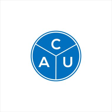 CAU harf logosu tasarımı. CAU monogram harflerin baş harfleri logo kavramı. CAU harf dizaynı siyah arkaplan.