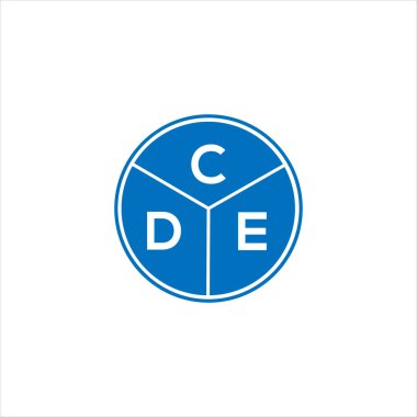CDE harf logosu tasarımı. CDE başharflerinin baş harfleri logo konsepti. Beyaz arkaplanda CDE harf tasarımı.