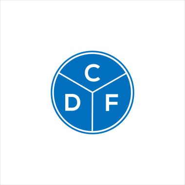 CDF mektup logosu tasarımı. CDF monogram harflerin baş harfleri logo kavramı. Beyaz arkaplanda CDF harf tasarımı.
