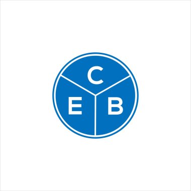 CEB mektup logosu tasarımı. CEB başharflerinin baş harfleri logo konsepti. Beyaz arkaplanda CEB harf tasarımı.