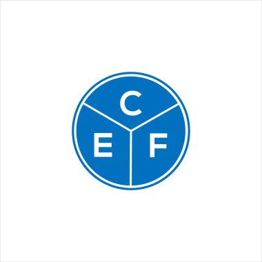 CEF mektup logosu tasarımı. CEF başharflerinin baş harfleri logo konsepti. Beyaz arkaplanda CEF harf tasarımı.