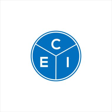 CEI harf logosu tasarımı. CEI başharflerinin baş harfleri logo konsepti. Beyaz arkaplanda CEI harf tasarımı.