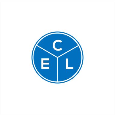 CEL harf logosu tasarımı. CEL başharflerinin baş harfleri logo konsepti. Beyaz arkaplanda CEL harf tasarımı.