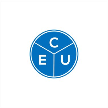 CEU mektup logosu tasarımı. CEU monogram harflerin baş harfleri logo kavramı. Beyaz arkaplanda CEU harf tasarımı.