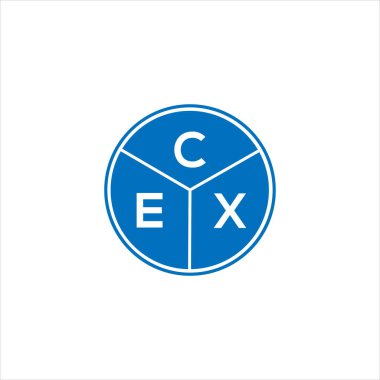 CEX harf logosu tasarımı. CEX başharflerinin baş harfleri logo konsepti. Beyaz arkaplanda CEX harf tasarımı.