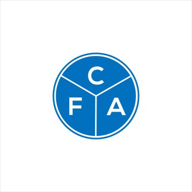 CFA harf logosu tasarımı. CFA monogram harflerin baş harfleri logo kavramı. Beyaz arkaplanda CFA harf tasarımı.