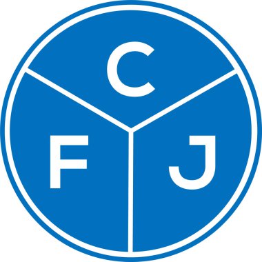 CFJ harf logosu tasarımı. CFJ monogram harflerin baş harfleri logo kavramı. Beyaz arkaplanda CFJ harf tasarımı.