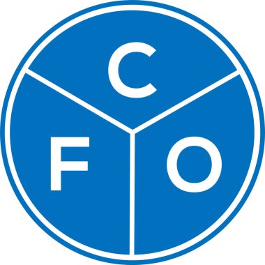 Finans müdürü mektup logosu tasarımı. Mali işler müdürünün baş harfleri logo konsepti. Beyaz arkaplanda CFO harfi tasarımı.