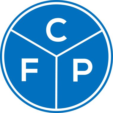CFP harf logosu tasarımı. CFP monogram harflerin baş harfleri logo kavramı. Beyaz arkaplanda CFP harf tasarımı.