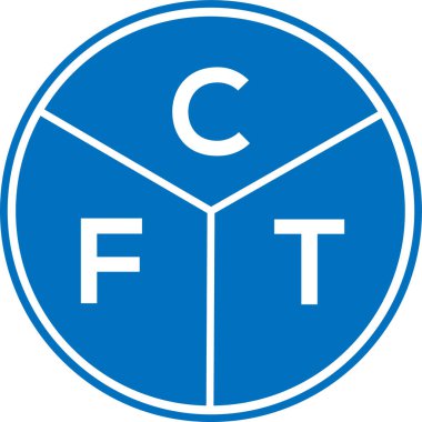 CFT harf logosu tasarımı. CFT monogram harflerin baş harfleri logo kavramı. Beyaz arkaplanda CFT harf tasarımı.