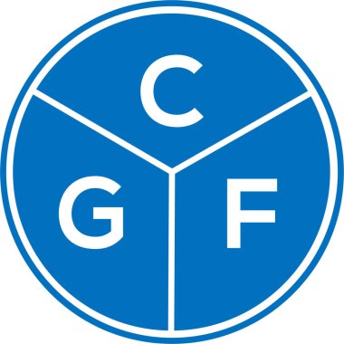 CGF harf logosu tasarımı. CGF monogram harflerin baş harfleri logo kavramı. Beyaz arkaplanda CGF harf tasarımı.