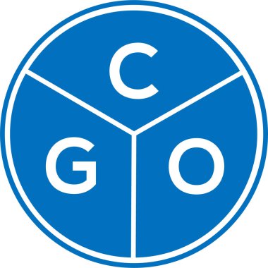 CGO harfi logo tasarımı. CGO monogram harflerin baş harfleri logo kavramı. Beyaz arkaplanda CGO harf tasarımı.