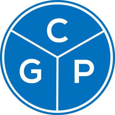 CGP harf logosu tasarımı. CGP monogram harflerin baş harfleri logo kavramı. Beyaz arkaplanda CGP harf tasarımı.