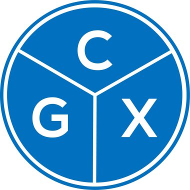 CGX harfli logo tasarımı. CGX monogram harflerin baş harfleri logo kavramı. Beyaz arkaplanda CGX harf tasarımı.