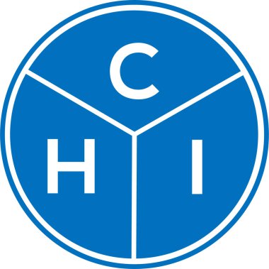 CHI harf logosu tasarımı. CHI başharflerin baş harfleri logo konsepti. Beyaz arkaplanda CHI harf tasarımı.