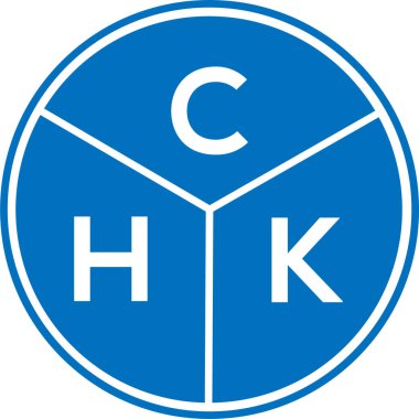 CHK mektup logosu tasarımı. CHK başharflerinin baş harfleri logo konsepti. Beyaz arkaplanda CHK harf tasarımı.