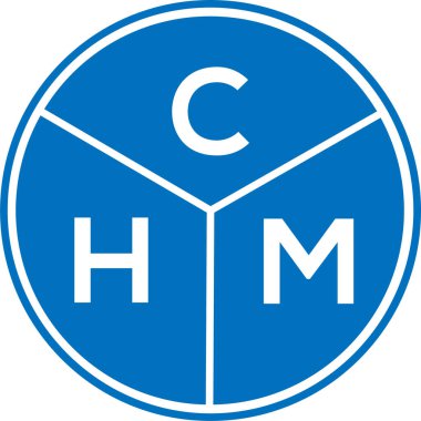 CHM mektup logosu tasarımı. CHM başharflerinin baş harfleri logo konsepti. Beyaz arkaplanda CHM harf tasarımı.