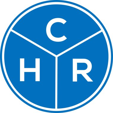 CHR mektup logosu tasarımı. CHR monogram harflerin baş harfleri logo kavramı. Beyaz arkaplanda CHR harf tasarımı.